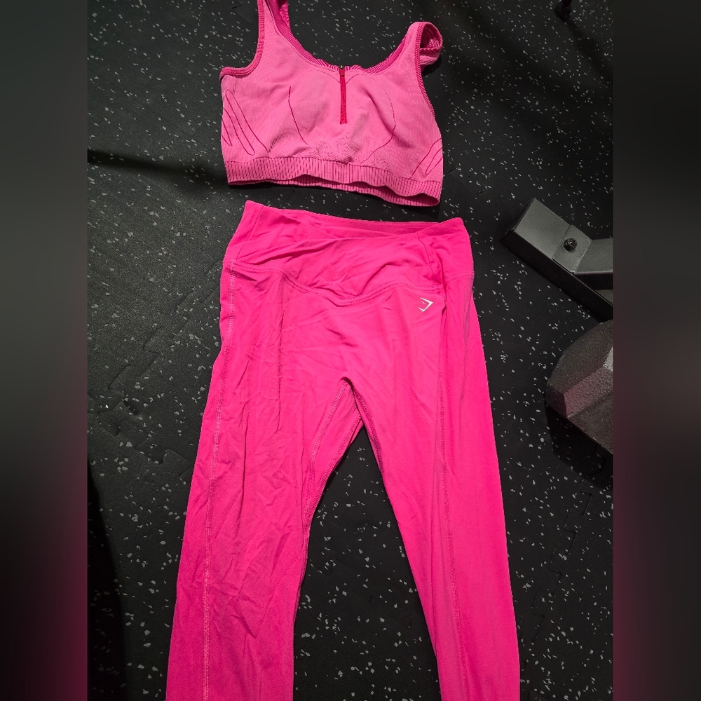 Gymshark Pink Sports Bra And Leggings